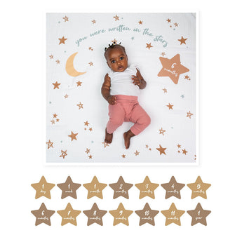 Lulujo Baby's First Year Milestone Blanket & Cards Set | Premium Muslin Gift - My Little Thieves