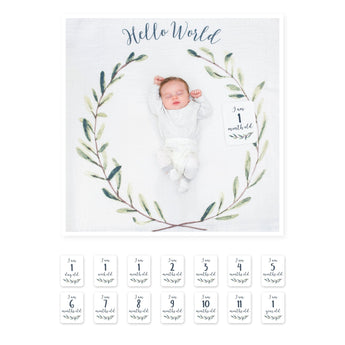Lulujo Baby's First Year Milestone Blanket & Cards Set | Premium Muslin Gift - My Little Thieves
