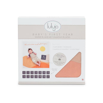 Lulujo Baby's First Year Milestone Blanket & Cards Set | Premium Muslin Gift - My Little Thieves