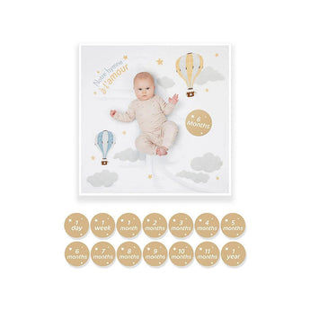 Lulujo Baby's First Year Milestone Blanket & Cards Set | Premium Muslin Gift - My Little Thieves