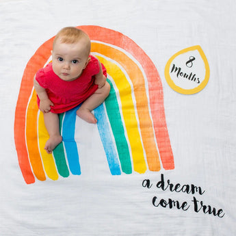Lulujo Baby's First Year Milestone Blanket & Cards Set | Premium Muslin Gift - My Little Thieves