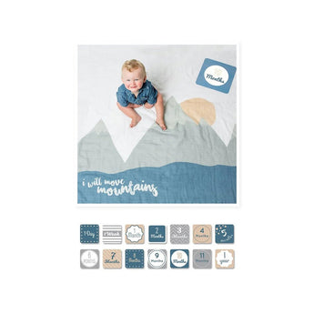 Lulujo Baby's First Year Milestone Blanket & Cards Set | Premium Muslin Gift - My Little Thieves
