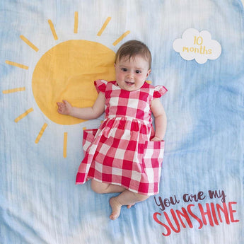 Lulujo Baby's First Year Milestone Blanket & Cards Set | Premium Muslin Gift - My Little Thieves