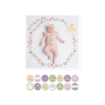 Lulujo Baby's First Year Milestone Blanket & Cards Set | Premium Muslin Gift - My Little Thieves