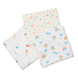 Lulujo Bamboo Muslin Swaddle Blankets 3 Pack | Silky Soft 70% Bamboo Viscose - My Little Thieves