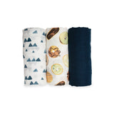 Lulujo Bamboo Muslin Swaddle Blankets 3 Pack | Silky Soft 70% Bamboo Viscose - My Little Thieves