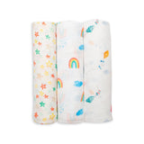 Lulujo Bamboo Muslin Swaddle Blankets 3 Pack | Silky Soft 70% Bamboo Viscose - My Little Thieves