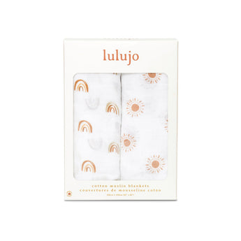 Lulujo Cotton Muslin Swaddles 2 Pack | Ultra Soft Breathable Baby Blankets - My Little Thieves