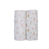 Lulujo Cotton Muslin Swaddles 2 Pack | Ultra Soft Breathable Baby Blankets - My Little Thieves