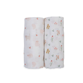 Lulujo Cotton Muslin Swaddles 2 Pack | Ultra Soft Breathable Baby Blankets - My Little Thieves