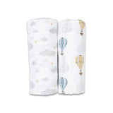 Lulujo Cotton Muslin Swaddles 2 Pack | Ultra Soft Breathable Baby Blankets - My Little Thieves