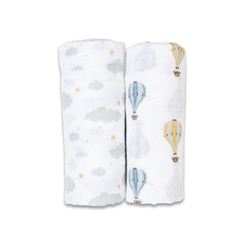 Lulujo Cotton Muslin Swaddles 2 Pack | Ultra Soft Breathable Baby Blankets - My Little Thieves