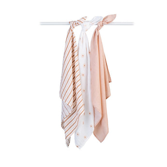 Lulujo Muslin Cloths 100% Cotton 3 Pack 70x70cm | Soft Baby Essentials - My Little Thieves