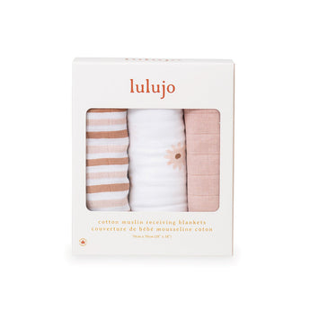 Lulujo Muslin Cloths 100% Cotton 3 Pack 70x70cm | Soft Baby Essentials - My Little Thieves