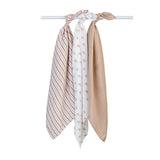 Lulujo Muslin Cloths 100% Cotton 3 Pack 70x70cm | Soft Baby Essentials - My Little Thieves