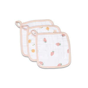 Lulujo Soft & Absorbent Wash Cloths 3 Pack | Fruit & Nature Designs - My Little Thieves