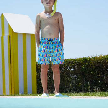 Marie Raxevsky Bottle Pop Boys Swim Shorts | Kids - My Little Thieves