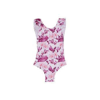 Marie Raxevsky Flower One Piece Pleated Swimwear | Swimwear Girl - My Little Thieves