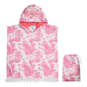 Marie Raxevsky Jungle Pink Hooded Terry Poncho | Kids - My Little Thieves