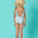 Marie Raxevsky Jungle Turquoise Girls Pleated Swimwear - My Little Thieves