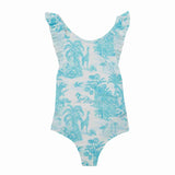Marie Raxevsky Jungle Turquoise Girls Pleated Swimwear - My Little Thieves