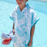 Marie Raxevsky Jungle Turquoise Hooded Terry Poncho | Kids - My Little Thieves