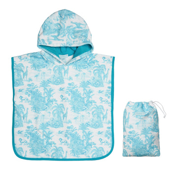 Marie Raxevsky Jungle Turquoise Hooded Terry Poncho | Kids - My Little Thieves