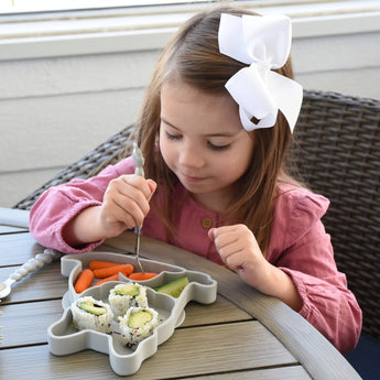 Melii Eco Friendly Divided Silicone Suction Plate For Kids | Self Feeding 6 M+ - My Little Thieves