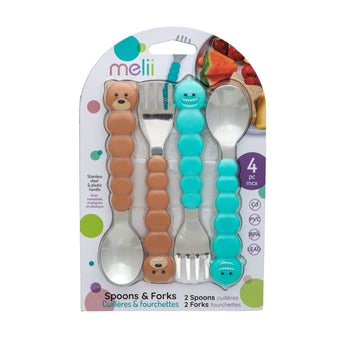 Melii Kids Spoons & Forks Set 4 Piece | Eco Friendly Self Feeding Cutlery - My Little Thieves