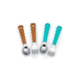 Melii Kids Spoons & Forks Set 4 Piece | Eco Friendly Self Feeding Cutlery - My Little Thieves