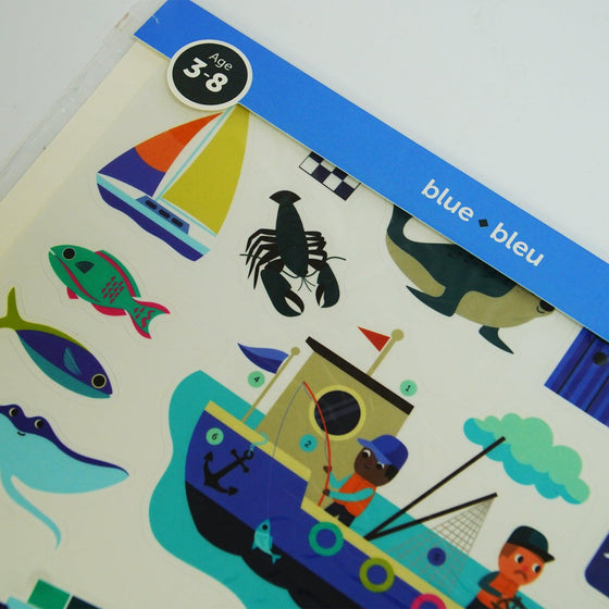 Mini Sticker Poster - Learning Colours - (Blue) - My Little Thieves