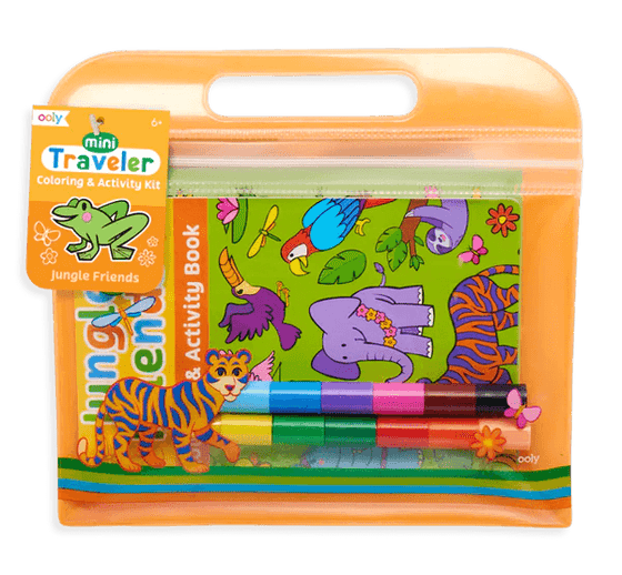 Mini Traveler Coloring & Activity Kit - Jungle Friends - My Little Thieves