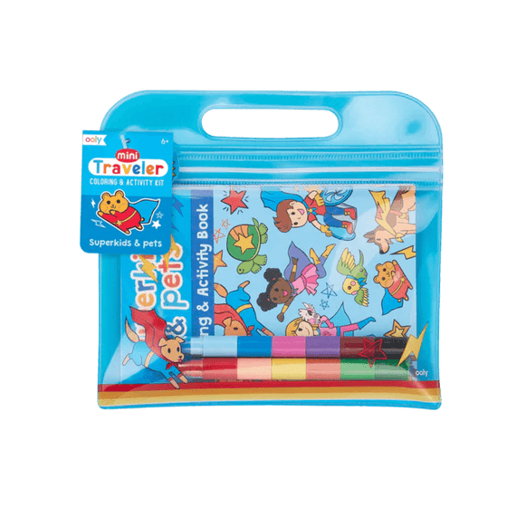 Mini Traveler Coloring & Activity Kit - Superkids & Pets - My Little Thieves
