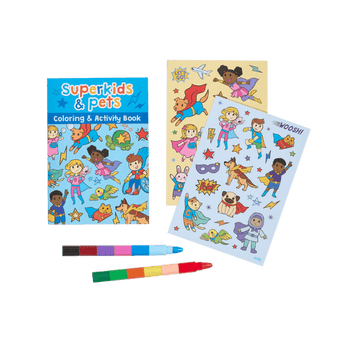 Mini Traveler Coloring & Activity Kit - Superkids & Pets - My Little Thieves