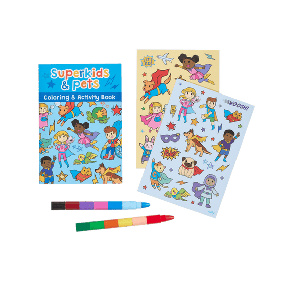 Mini Traveler Coloring & Activity Kit - Superkids & Pets - My Little Thieves