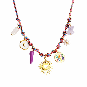 Multicolor Braided Charm Necklace Good Luck | Kids Jewelry - My Little Thieves