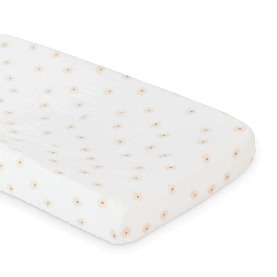 Muslin Change Pad Cover - Daisies - My Little Thieves