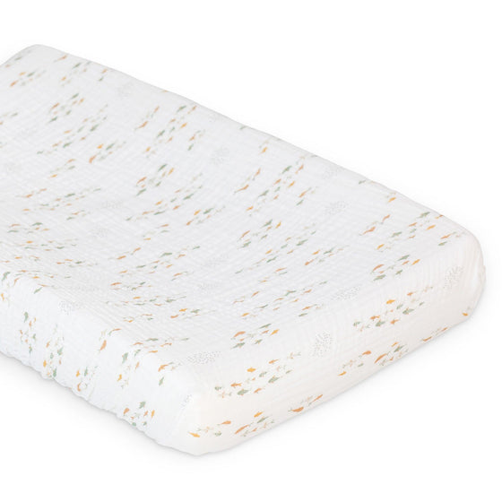 Muslin Change Pad Cover - Fish - My Little Thieves