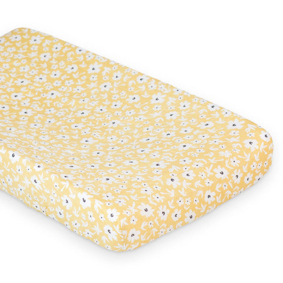 Muslin Change Pad Cover - Yellow Wildflowers - My Little Thieves