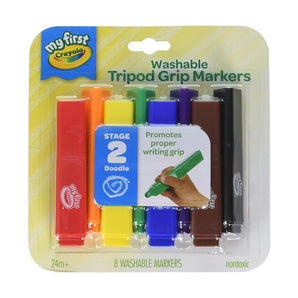 My First, Tripod Washable Markers For Toddlers, 8Ct - My Little Thieves