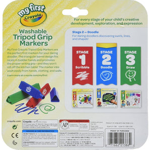 My First, Tripod Washable Markers For Toddlers, 8Ct - My Little Thieves