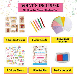 My Little Thieves Birthday Stamps Card Making Kit | Kids - My Little Thieves