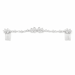 My Little Thieves Crystal Leaf Double Comb Silver | Kids Accessory - My Little Thieves