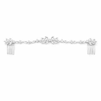 My Little Thieves Crystal Leaf Double Comb Silver | Kids Accessory - My Little Thieves