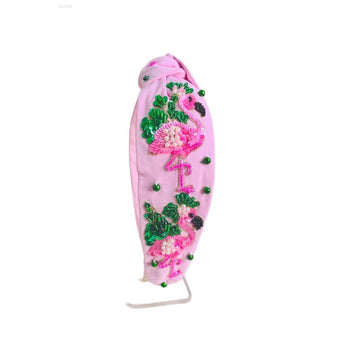 My Little Thieves Flamingo Garden Beaded Headband Pink - My Little Thieves