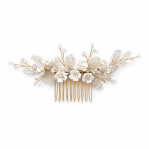 My Little Thieves Floral Pearl Hair Comb White | Kids Formal Accessory - My Little Thieves