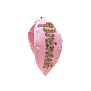 My Little Thieves Gold Princess Beaded Headband Blush Pink - My Little Thieves