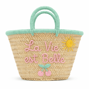 My Little Thieves Kids Beach Bag La Vie Est Belle Mint Trim - My Little Thieves