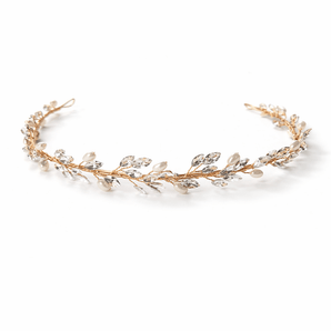 My Little Thieves Pearl Leaf Tiara Headband Gold | Kids Princess - My Little Thieves