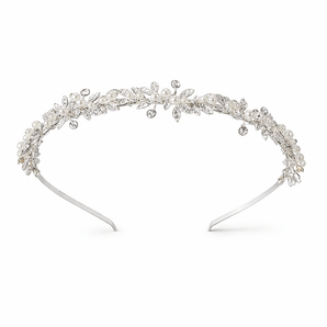 My Little Thieves Pearl Leaf Tiara Headband Silver | Kids Princess - My Little Thieves